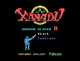 Dragon Slayer II - Xanadu Title Screen